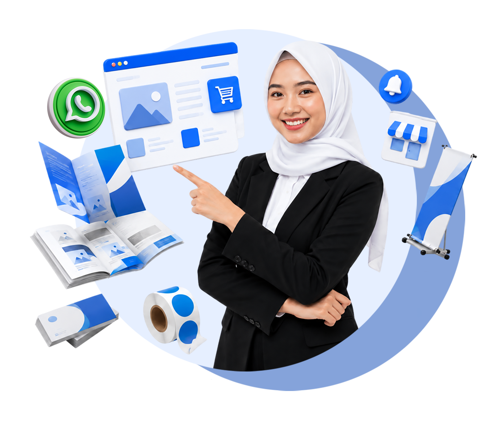 Ilustrasi website percetakan CETAQU